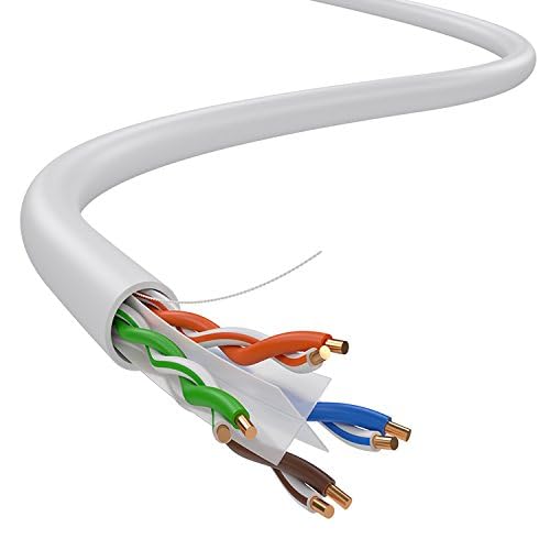 CAT6 Ethernet Cable 24AWG Solid Oxygen-Free Copper (OFC) ,  UTP 250MHz High-Speed 10-Gigabit Internet Cable 1000 FT/ Box